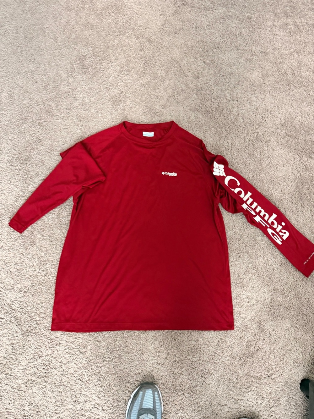 Columbia Red Performance Long Sleeve Shirt
